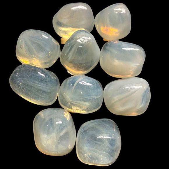12 Calming Opalite Glass Stones Aquarium Healing Stone Decor - Picture 2 of 4